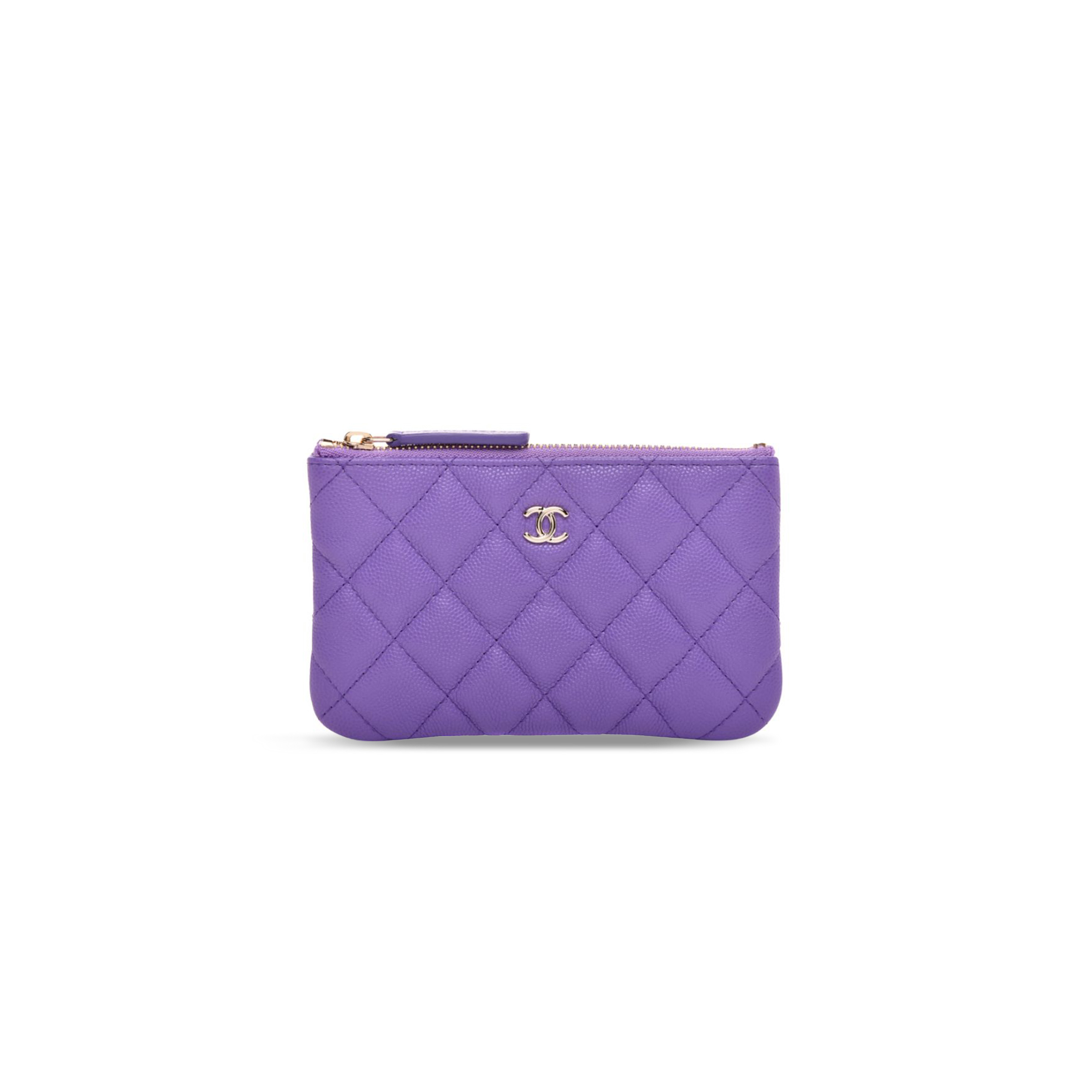 Ch**el 2os purple caviarmini o-case pouch (15*9.5*1cm)